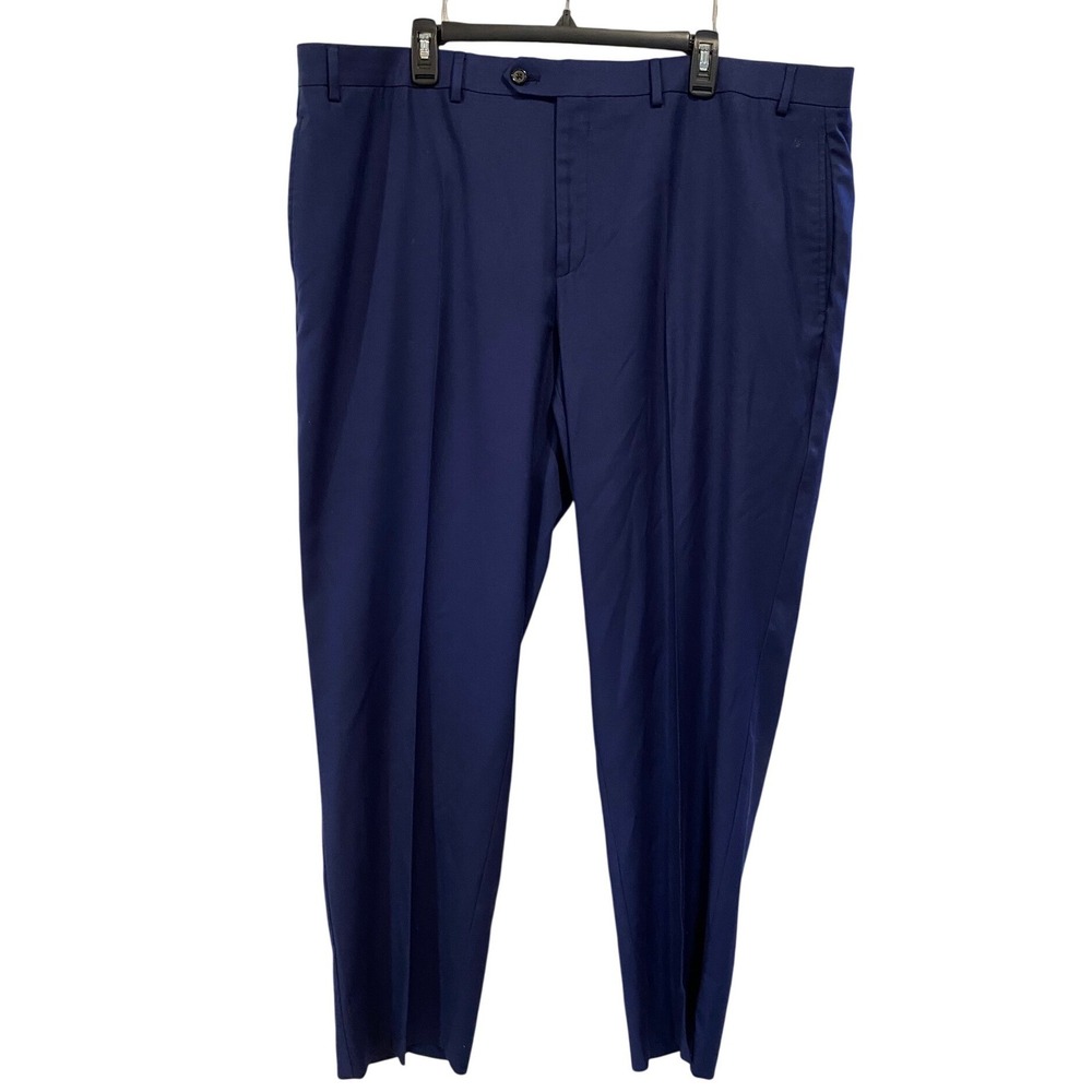 Lauren‎ Ralph Lauren Mens Navy Blue Dress Pants Flat Front 42W x 30L Stretch